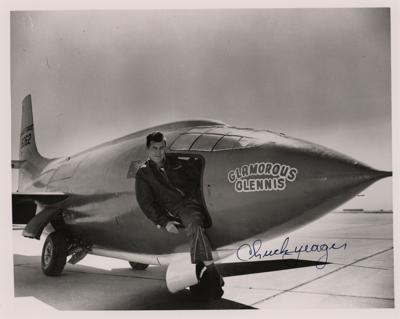 Lot #569 Chuck Yeager Signed Photograph