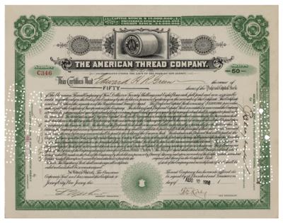 Lot #204 American Thread Company stock Certificate - Image 1