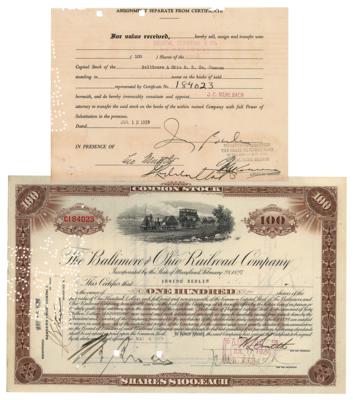 Lot #758 Irving Berlin Signed Stock Certificate Transfer Document