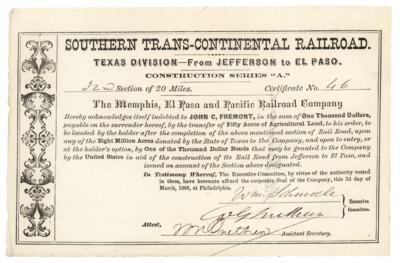 Lot #501 John C. Fremont Signed Bond - Image 1