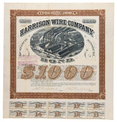 Lot #306 Harrison Wire Company Bond - Image 1