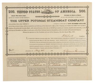 Lot #479 Upper Potomac Steamboat Company Bond - Image 1