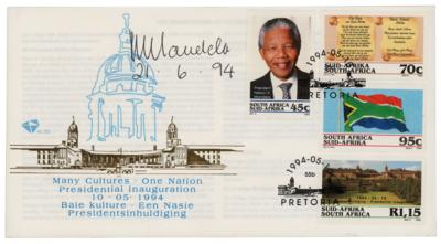 Lot #146 Nelson Mandela Signed Commemorative Cover - Image 1