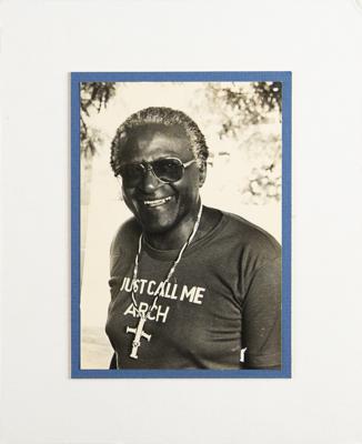 Lot #473 Desmond Tutu Personally-Worn Shirt and Typed Note Signed - Image 3