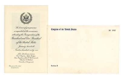 Lot #92 Kennedy 1961 Inaugural Invitation Packet