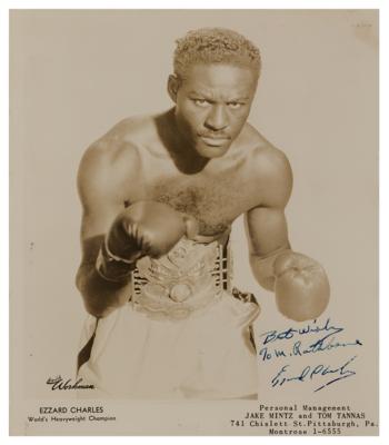 Lot #1066 Ezzard Charles Signed Photograph - Image 1