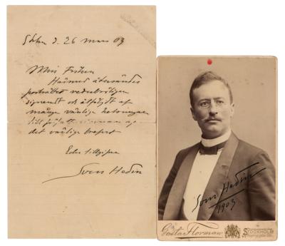 Lot #308 Sven Hedin Signed Photograph and Autograph Letter Signed - Image 1