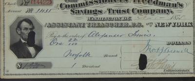 Lot #429 Robert Purvis Signed Check - Image 2
