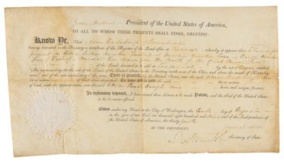 Lot #4 James Madison Document Signed as President