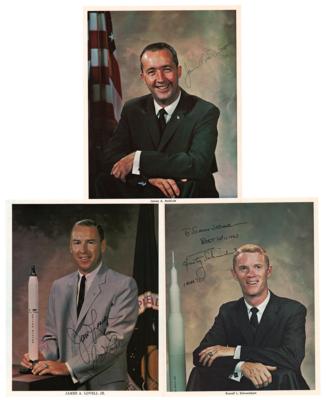 Lot #584 Apollo Astronauts (3) Signed Photographs - Image 1