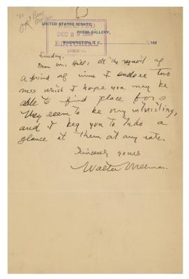 Lot #492 Walter Wellman Autograph Letter Signed - Image 1