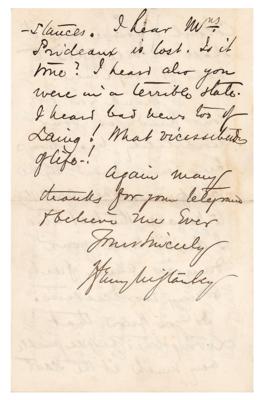 Lot #195 Henry M. Stanley Autograph Letter Signed - Image 3