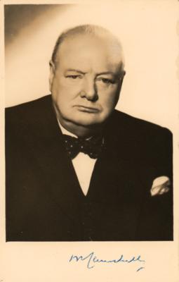 Lot #184 Winston Churchill Signed Photograph