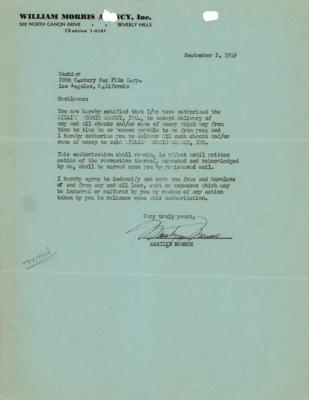 Lot #872 Marilyn Monroe Document Signed
