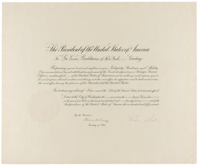 Lot #62 Calvin Coolidge Document Signed as