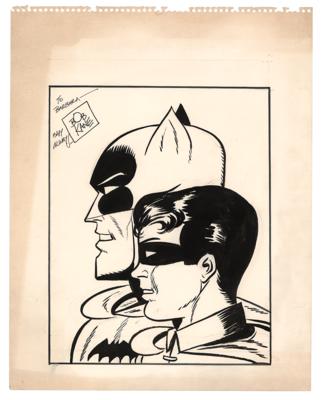 Lot #682 Bob Kane Original Sketch of Batman and Robin - Image 1