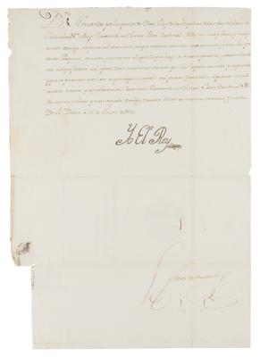 Lot #344 King Ferdinand VI of Spain Document Signed - Image 1