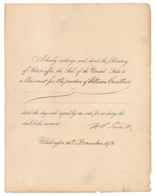 Lot #16 U. S. Grant Document Signed as President