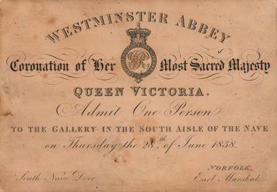 Lot #431 Queen Victoria Coronation Pass - Image 1
