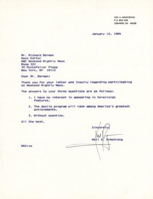 Lot #572 Neil Armstrong Typed Letter Signed - Image 1