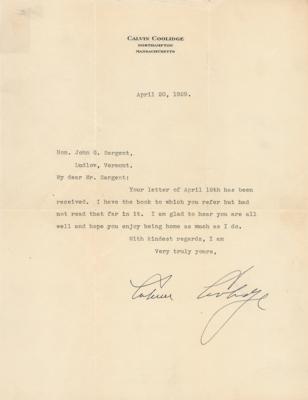 Lot #63 Calvin Coolidge Typed Letter Signed