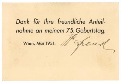 Lot #179 Sigmund Freud Signed 'Thank You' Card