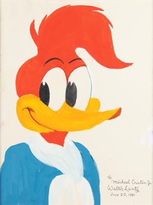 Lot #683 Walter Lantz Twice-Signed Original Painting of Woody Woodpecker  - Image 1
