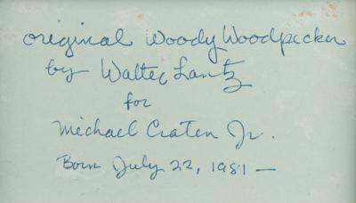 Lot #683 Walter Lantz Twice-Signed Original Painting of Woody Woodpecker  - Image 3