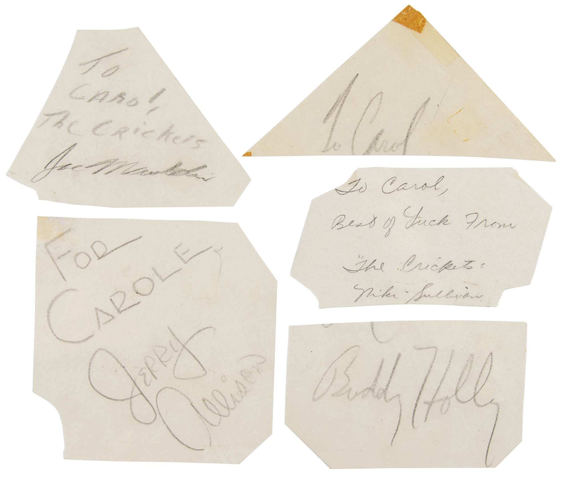 Lot #766 Buddy Holly and the Crickets Signatures - Image 1
