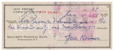 Lot #711 Jack Kerouac Signed Check