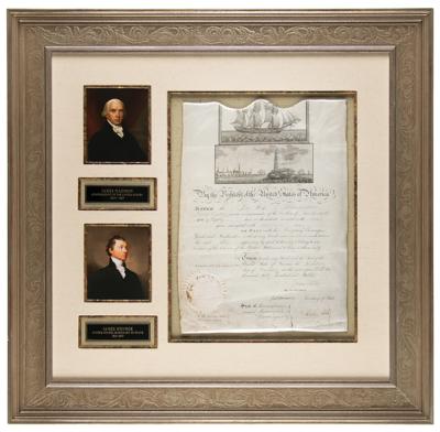 Lot #6 James Madison and James Monroe Document Signed - Image 1
