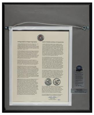 Lot #9379 Dave Scott's Apollo 15 Lunar Landed Flag and Lunar Orbited Metal Robbins Medallion Display - Image 2