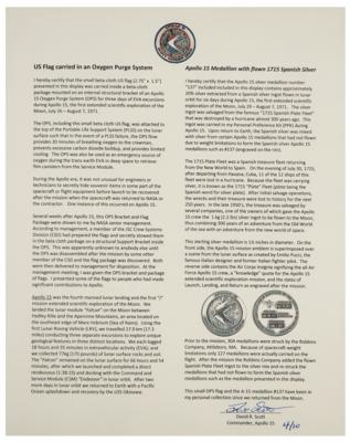 Lot #9379 Dave Scott's Apollo 15 Lunar Landed Flag and Lunar Orbited Metal Robbins Medallion Display - Image 5