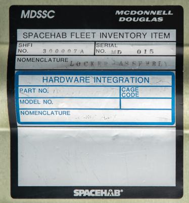 Lot #9598 Spacehab Storage Locker Assembly [Attested to as Flown by Astrotech] - Image 3