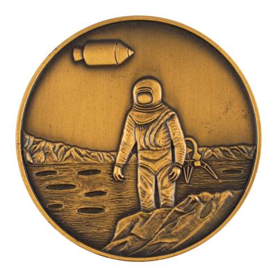 Lot #9414 Al Worden's Apollo 11 Bronze Medal - Image 1