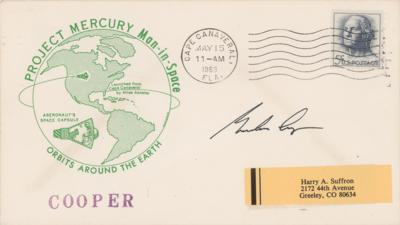 Lot #9027 Gordon Cooper Signed 'Launch Day' Cover