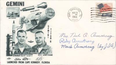 Lot #9252 Neil Armstrong's Family (Wife and Son) Signed Cover - Image 1