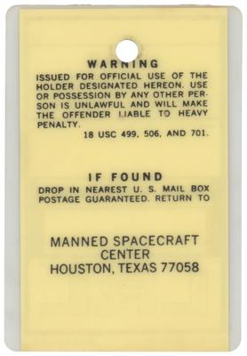 Lot #9356 Apollo 14 Access Badge: Randy Stone - Image 2