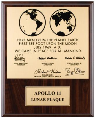 Lot #9213 Buzz Aldrin Signed Lunar Plaque - Image 1
