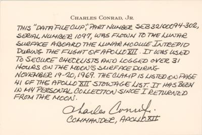 Lot #9265 Charles Conrad's Apollo 12 Flown Data File Clip - Image 5