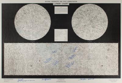 Lot #9483 Apollo Astronauts (9) Multi-Signed Lunar Chart - Image 1