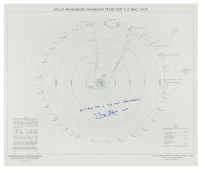 Lot #9186 Buzz Aldrin Signed Apollo 11 Trajectory Plotting Chart - Image 1