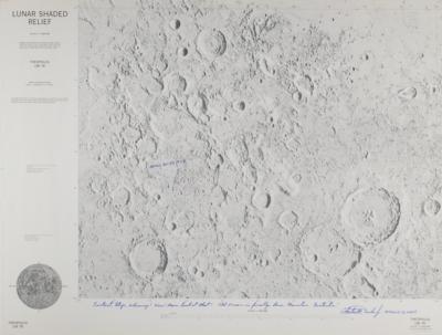 Lot #9427 Charlie Duke Signed Lunar Shaded Relief Chart - Image 1