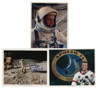 Lot #9500 Moonwalkers: Alan Shepard, Charles Conrad, and Charlie Duke (3) Signed Photographs - Image 1