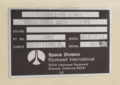 Lot #9608 Space Shuttle Rotational Hand Controller Cover - Image 2