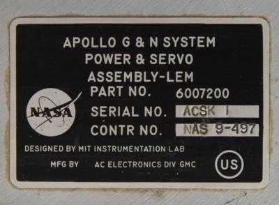 Lot #9100 Apollo Lunar Module Guidance and Navigation System Power and Servo Assembly - Image 4
