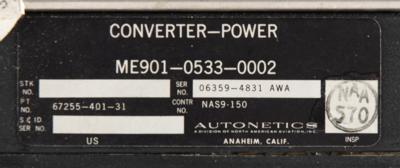 Lot #9120 Apollo Command Module (2) Sequential Control System Power Converters - Image 5