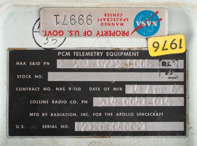 Lot #9085 Apollo CM Block II Pulse Code Modulation (PCM) Telemetry Assembly - Image 3