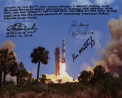 Lot #9430 Apollo 16 Signed Photograph