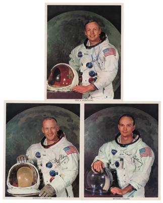 Lot #9197 Apollo 11 (3) Signed Photographs - Image 1